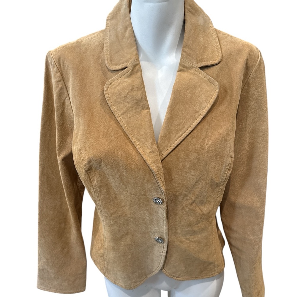 Live A Little light brown‎ leather jacket